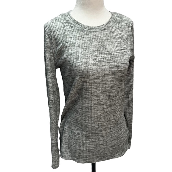 Calvin Klein💚Jeans Grey Waffle Weave Long Sleeve T-Shirt Size M - Picture 1 of 9